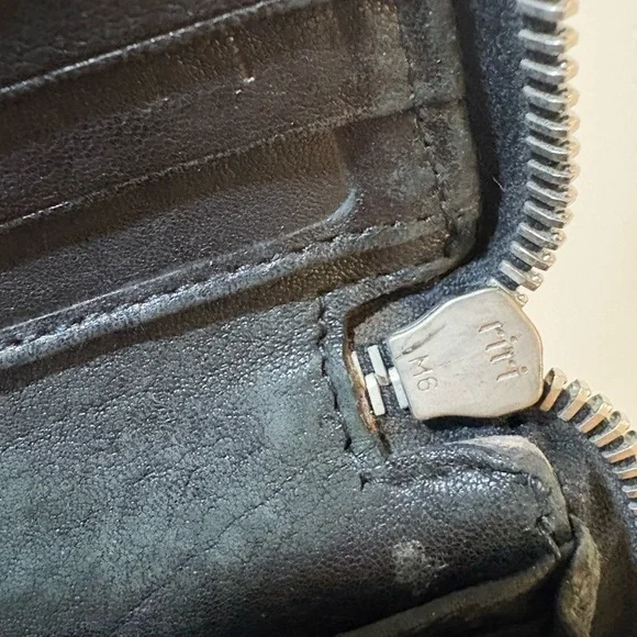 Miu Miu Black Wallet with Gold Studs